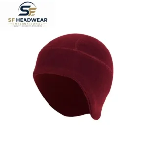 Polar fleece skull cap with custom embroidery