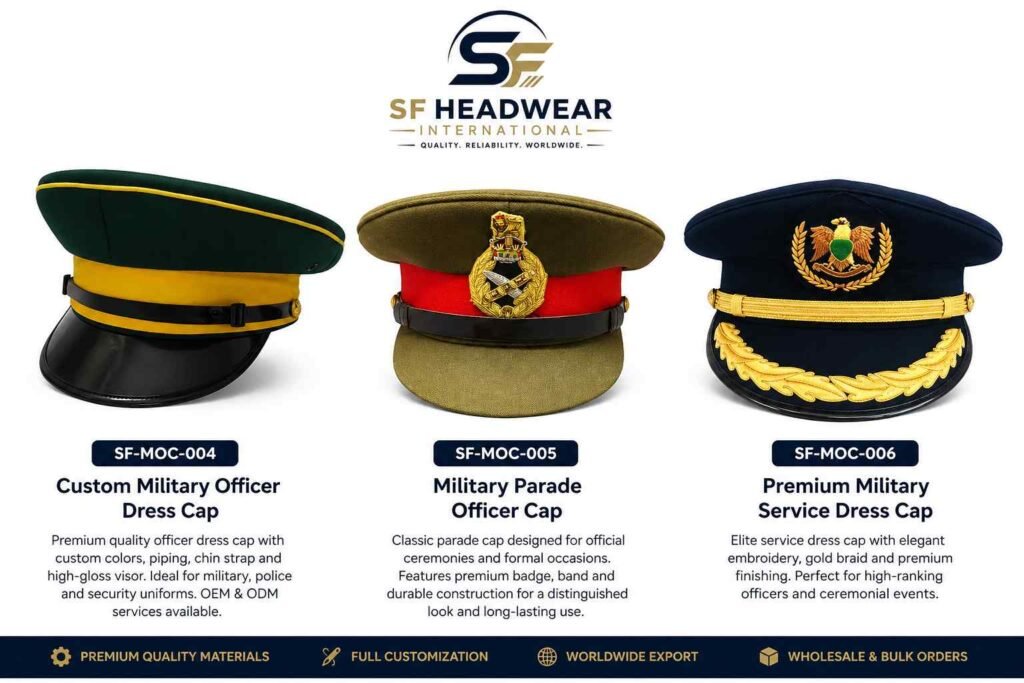 Custom military officer dress cap