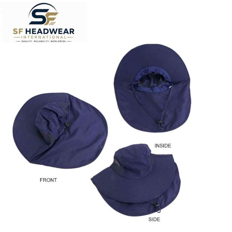 Custom outdoor work caps with neck cover for bulk orders
