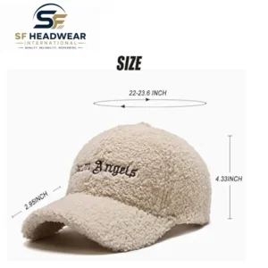 Sherpa fleece baseball cap with custom embroidery