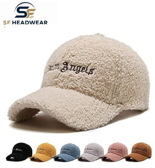 Warm_Winter_Outdoor_Solid_Fuzzy_Faux_Terry_Dot_6_Panel_Lamb_Wool_Baseball_Teddy_1
