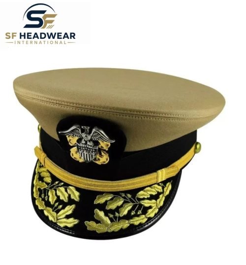 Wholesale_Custom_Officers_Cap_USA_Hand_Embroidered_With_Eagle_Bullion_Leaves_Em_1